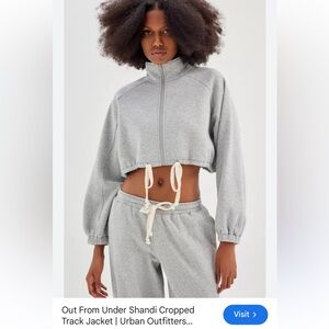 Urban Outfitters Cropped Zip Up Sweater
